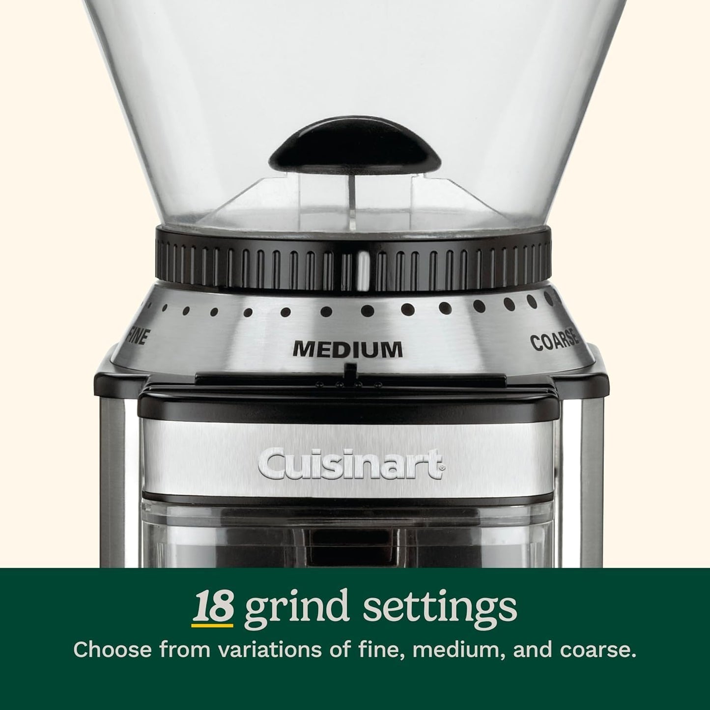 Coffee Grinder, Electric Burr One-Touch Automatic Grinder with 18-Position Grind Selector (DBM-8C)