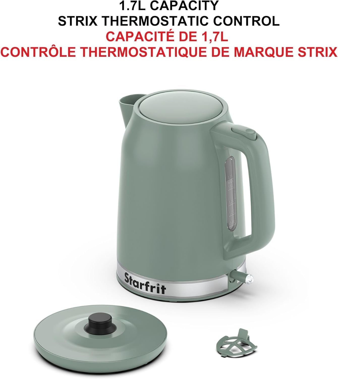 Electric Kettle - 1.7L Capacity - Water Level Indicator - Automatic Shut-Off - 1500W – Sage