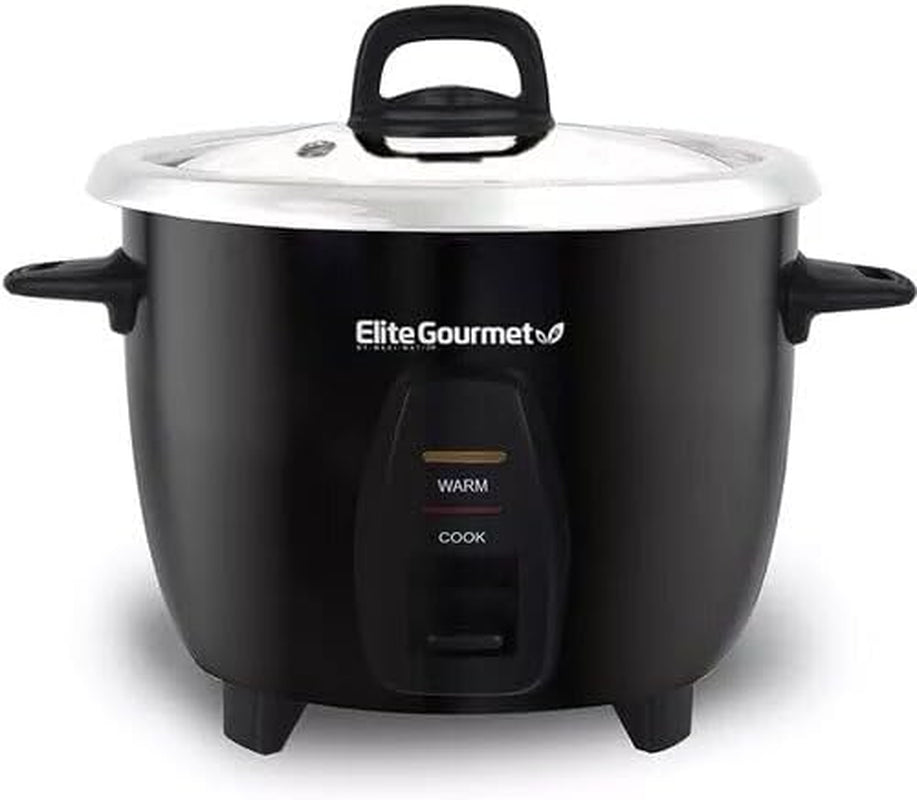 Maxi-Matic Electric Rice Cooker with Stainless Steel Inner Pot Makes Soups, Stews, Porridge'S, Grains and Cereals, 10 Cups Cooked (5 Cups Uncooked), Black, ERC-2010B