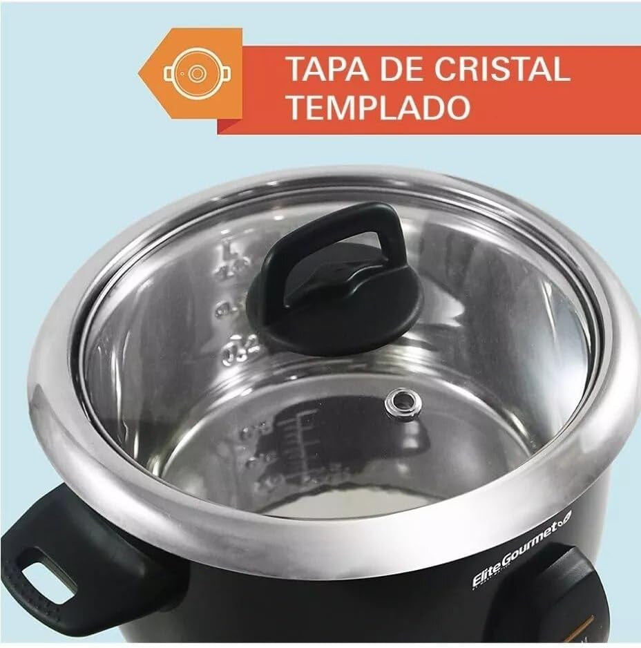 Maxi-Matic Electric Rice Cooker with Stainless Steel Inner Pot Makes Soups, Stews, Porridge'S, Grains and Cereals, 10 Cups Cooked (5 Cups Uncooked), Black, ERC-2010B