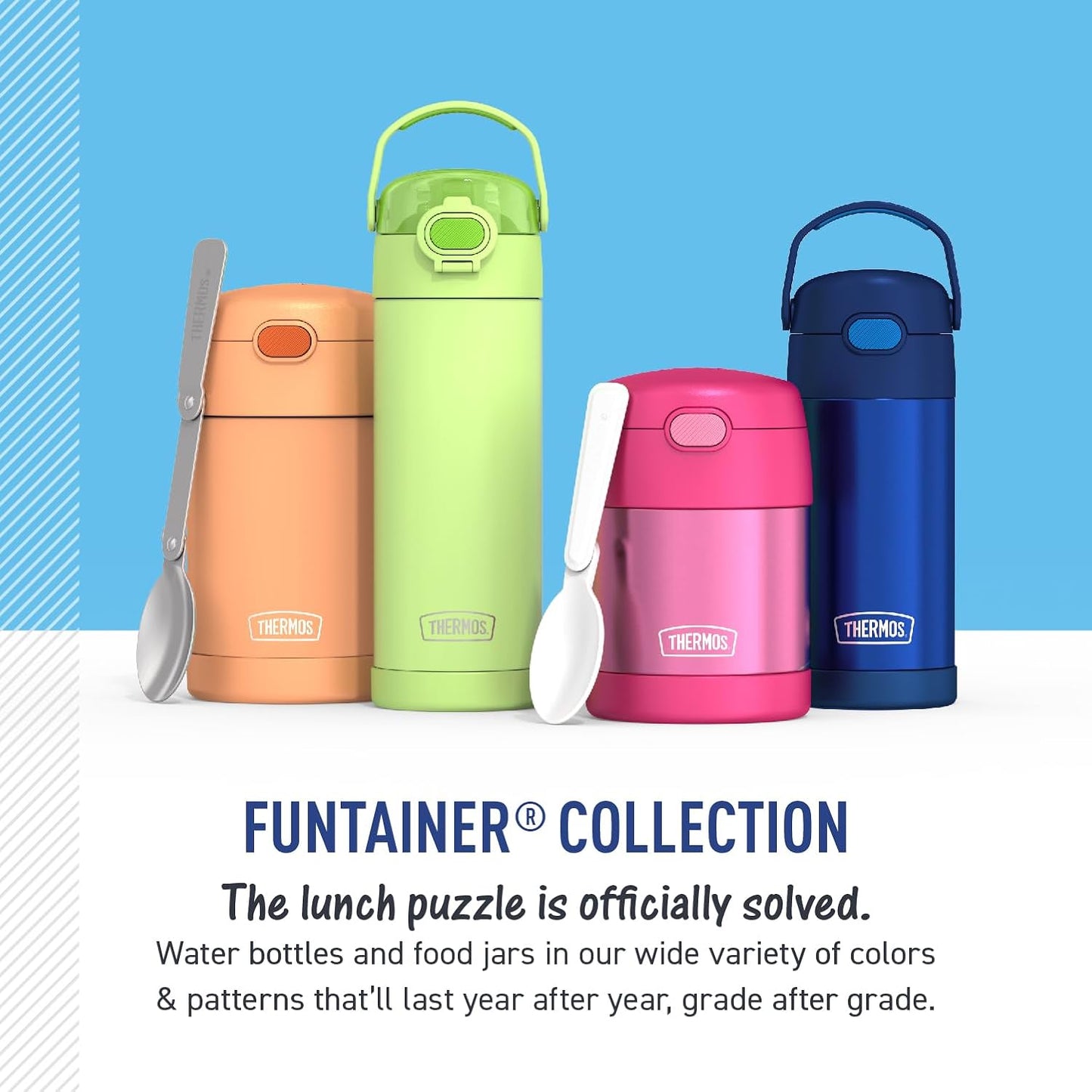 Funtainer 12 Ounce Bottle, Blue