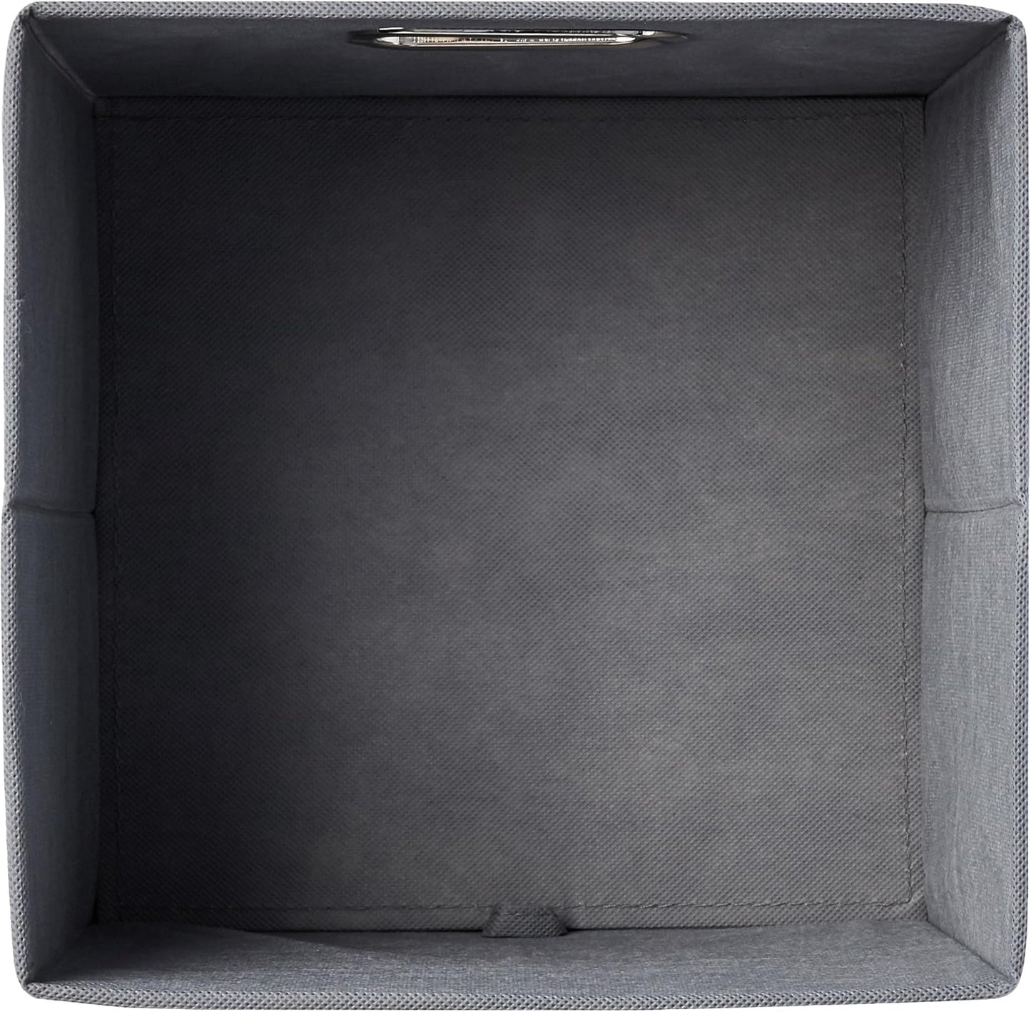 Collapsible Fabric Storage Cubes with Oval Grommets - 6-Pack, Light Grey