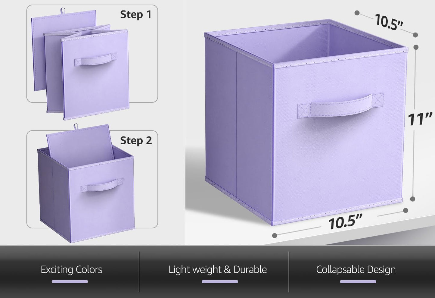 Foldable Storage Cube Basket Bin-For Nursery, Playroom, Closet, Home Organization (Pastel Multi-Color, 6 Pack), Multicolor
