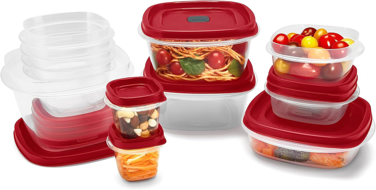 Vented Easy Find Lid Food Storage Containers | Racer Red | 24 Piece Set
