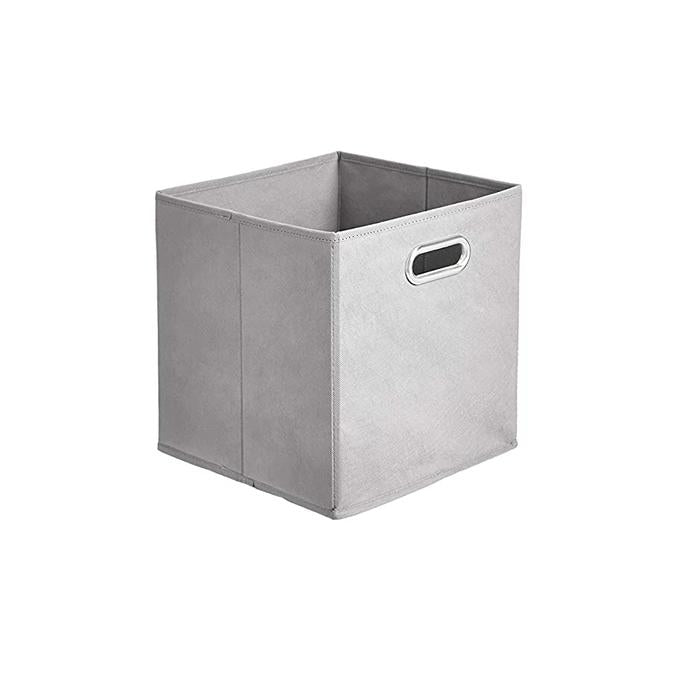 Collapsible Fabric Storage Cubes with Oval Grommets - 6-Pack, Light Grey