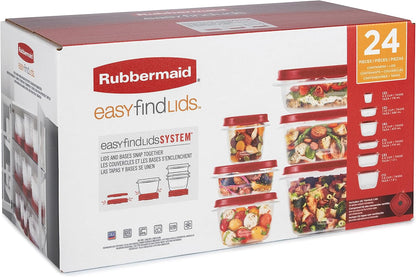 Vented Easy Find Lid Food Storage Containers | Racer Red | 24 Piece Set