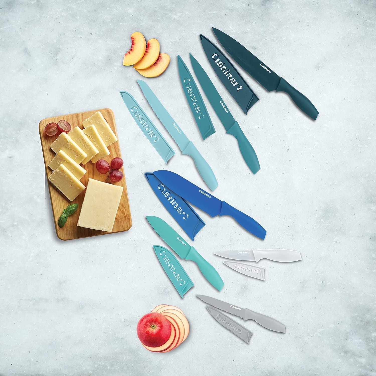 14-Piece Non-Stick Stainless Steel Knife Set with Blade Guards (CA-14AMC)