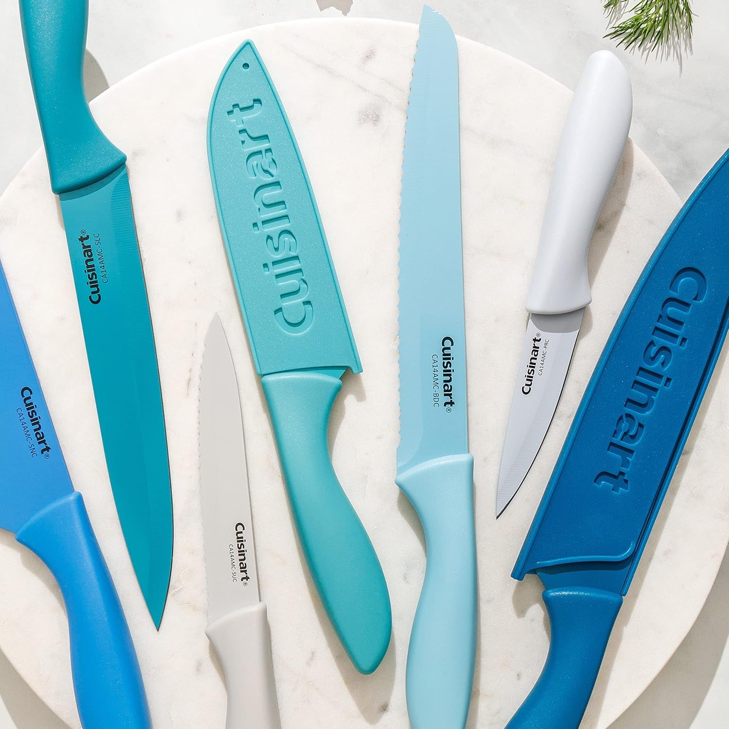 14-Piece Non-Stick Stainless Steel Knife Set with Blade Guards (CA-14AMC)
