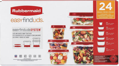Vented Easy Find Lid Food Storage Containers | Racer Red | 24 Piece Set
