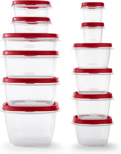 Vented Easy Find Lid Food Storage Containers | Racer Red | 24 Piece Set