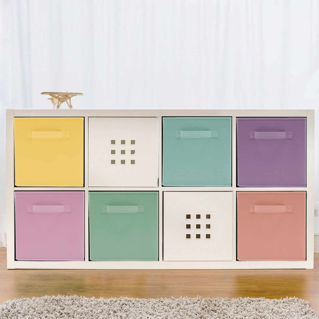 Foldable Storage Cube Basket Bin-For Nursery, Playroom, Closet, Home Organization (Pastel Multi-Color, 6 Pack), Multicolor
