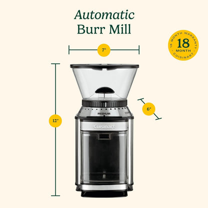 Coffee Grinder, Electric Burr One-Touch Automatic Grinder with 18-Position Grind Selector (DBM-8C)