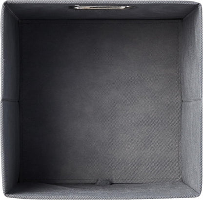 Collapsible Fabric Storage Cubes with Oval Grommets - 6-Pack, Light Grey