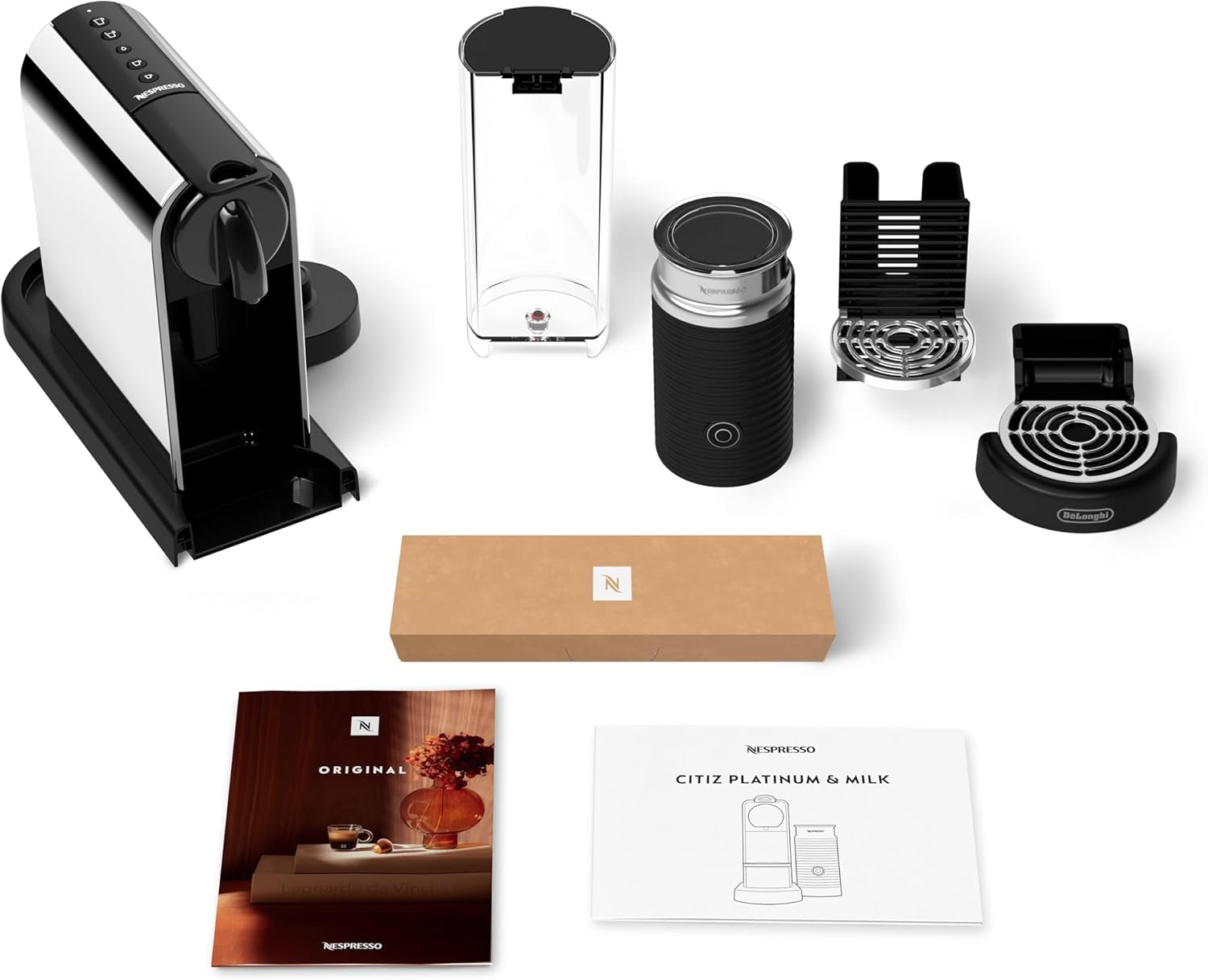 Citiz & Milk Platinum Coffee and Espresso Machine by De'Longhi with Aeroccino Milk Frother - Stainless Steel