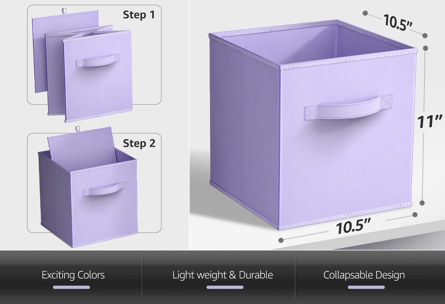 Foldable Storage Cube Basket Bin-For Nursery, Playroom, Closet, Home Organization (Pastel Multi-Color, 6 Pack), Multicolor
